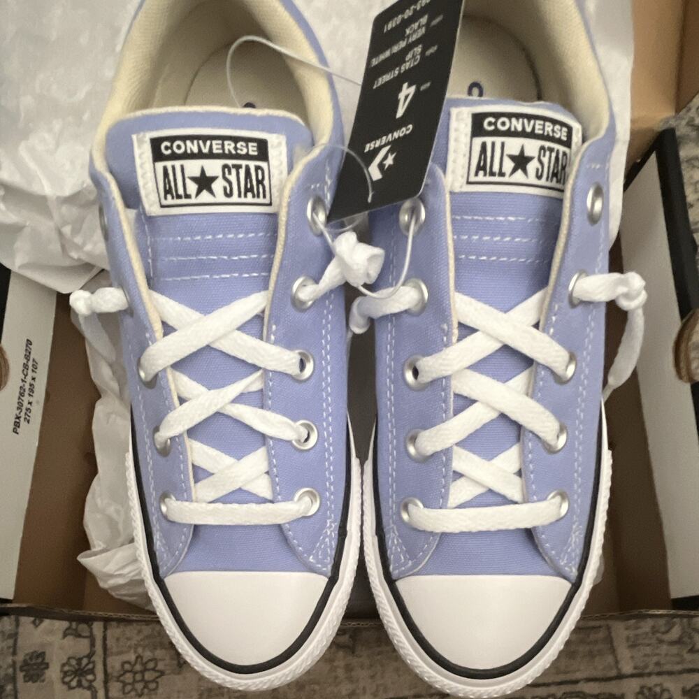 Converse All Star Men's Low Top Athletic Sneakers Light Blue/White Lace-Up
